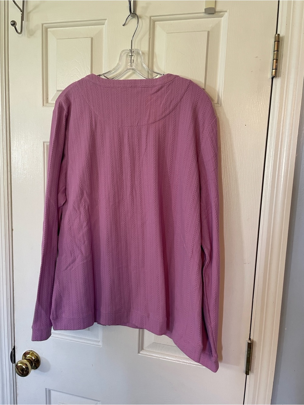 Lavender Ribbed Button-Front Cardigan - Picture 4 of 5